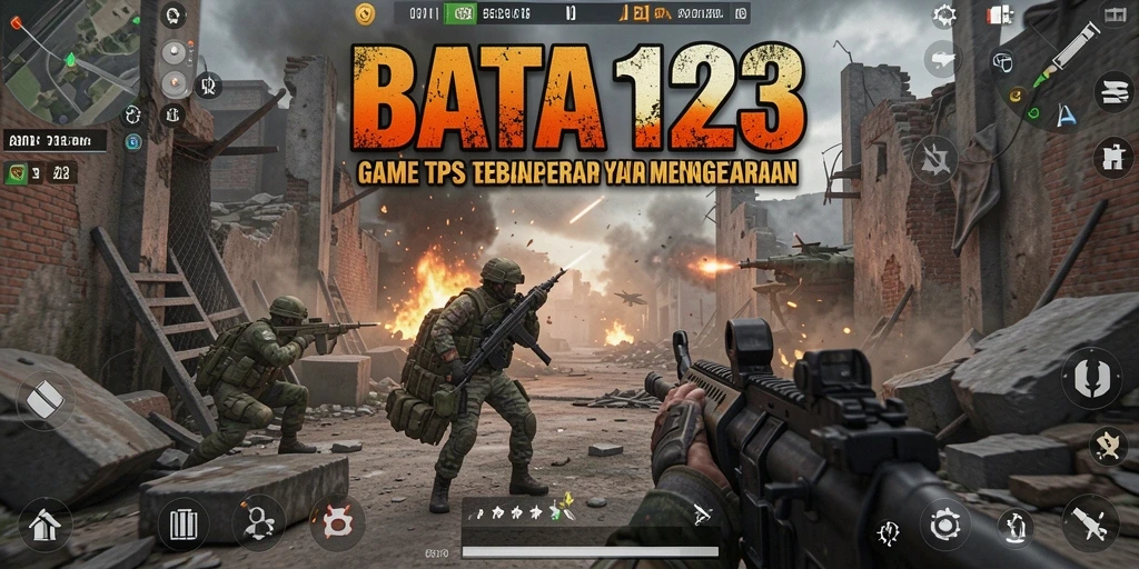 Screenshot menampilkan aksi intens dalam gameplay TPS BATA123.