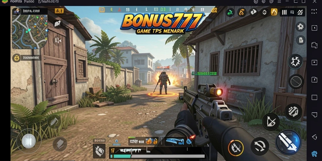 Tampilan gameplay mendebarkan dari BONUS777 dengan aksi TPS yang intens.