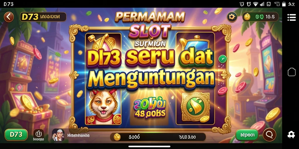 Screenshot D73 menampilkan pengalaman gameplay Slot yang mendebarkan.