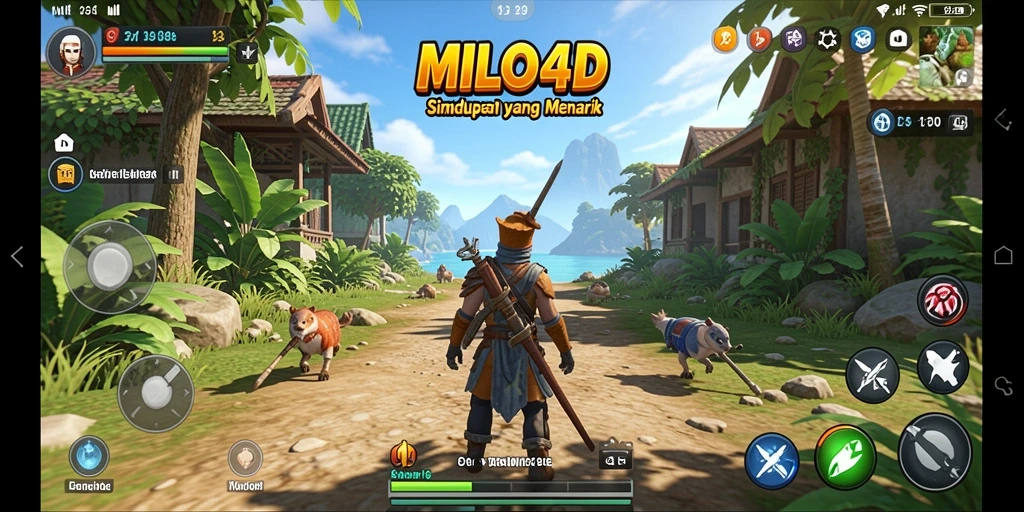 Tangkapan layar menunjukkan gameplay simulasi menarik di MILO4D.